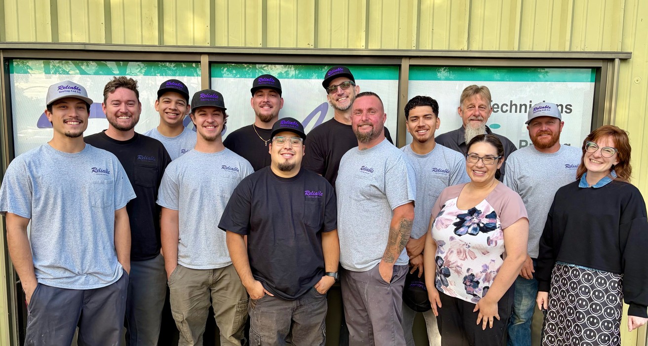 The Reliable Heating and Air team outside the shop in Napa, CA